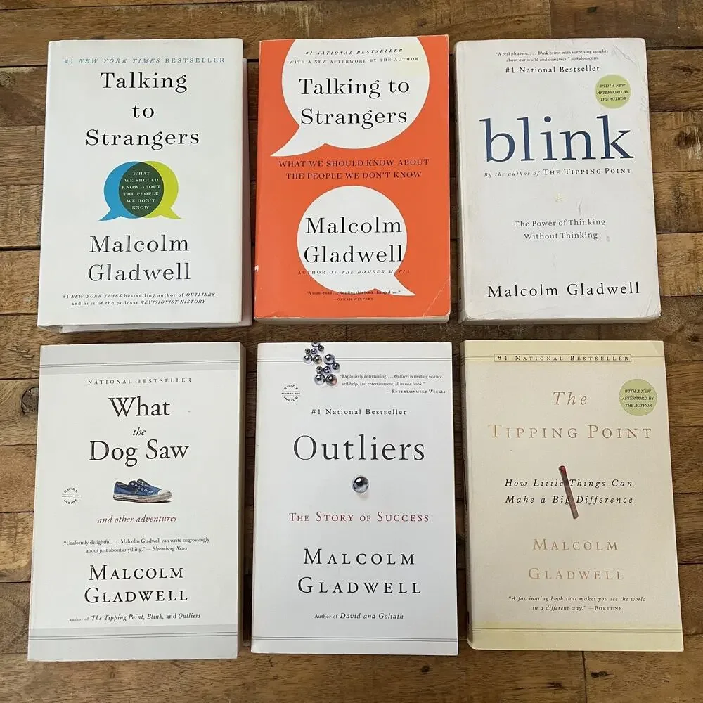 Lot of 6 Malcolm Gladwell Paperback and Hardcover Books